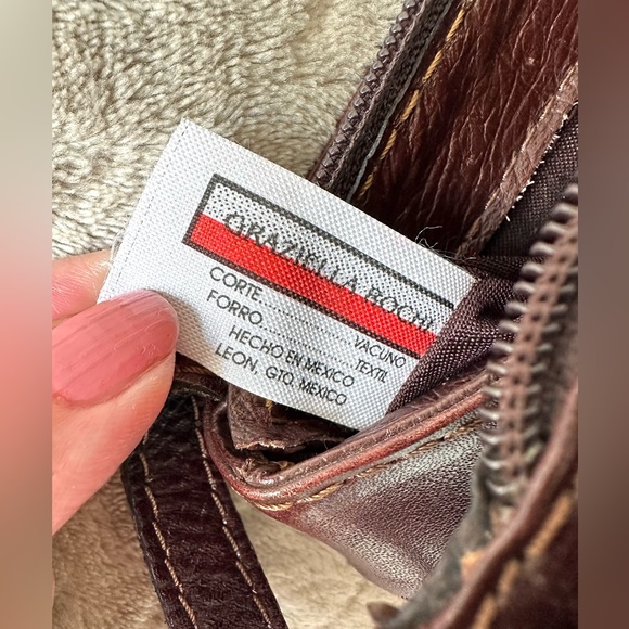 Unique Vintage Byblos Graziella Italian Leather Handbag - Brown - Picture 10 of 15